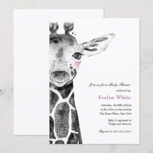 Watercolor Giraffe Baby Shower invitation
