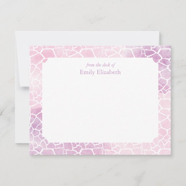 Watercolor Giraffe Pattern Personalise Stationery Invitation (Front)