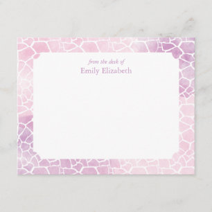 Watercolor Giraffe Pattern Personalise Stationery Invitation