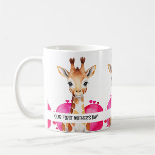 Watercolor Giraffe Personalised 1st Mother's Day Coffee Mug