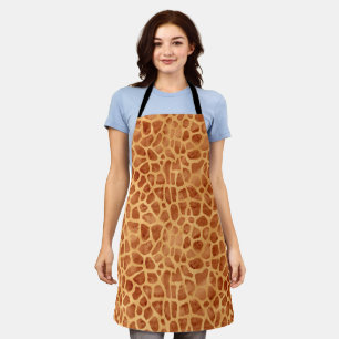 Watercolor Giraffe Print Apron