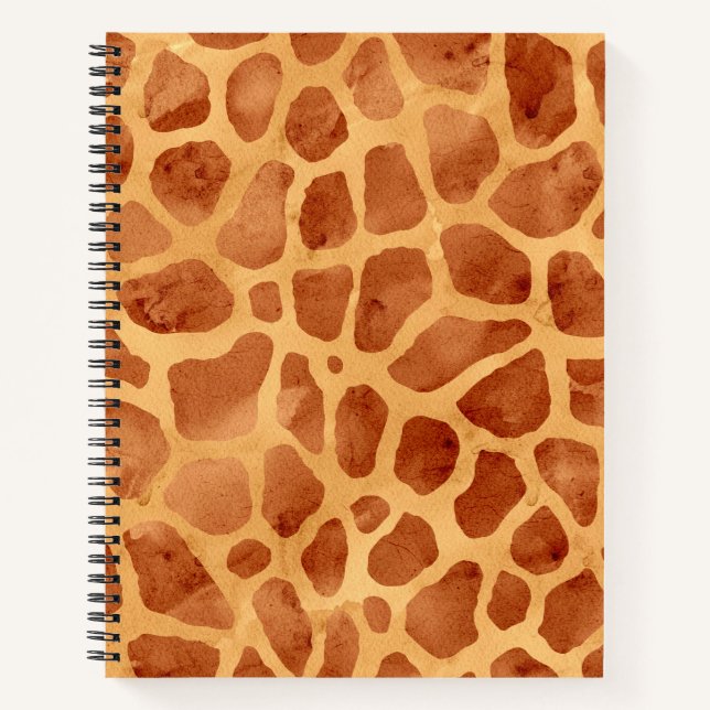 Watercolor Giraffe Print Notebook (Front)