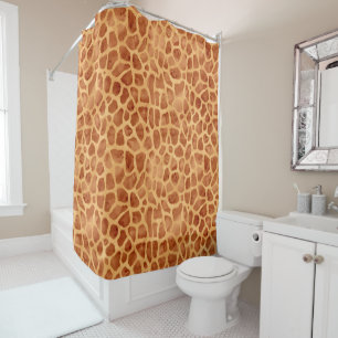 Watercolor Giraffe Print Shower Curtain