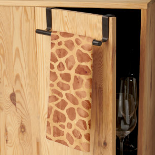 Watercolor Giraffe Print Tea Towel