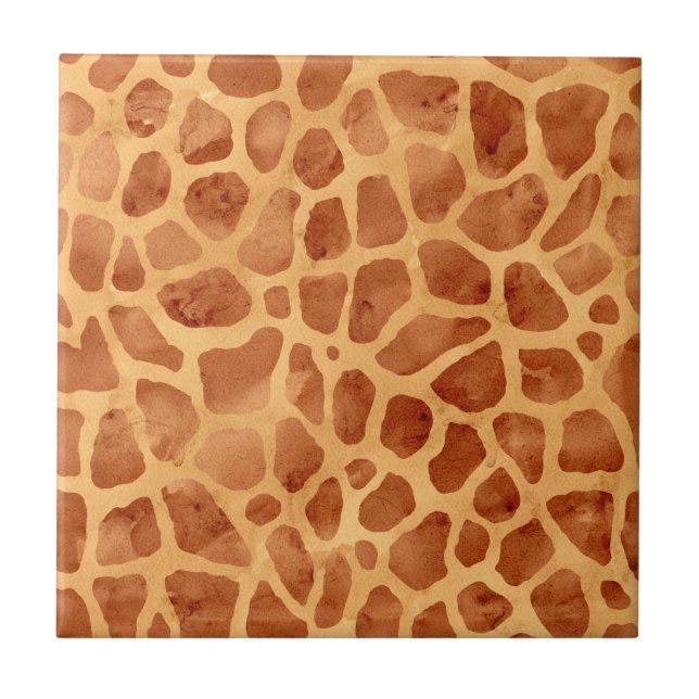 Watercolor Giraffe Print Tile (Front)