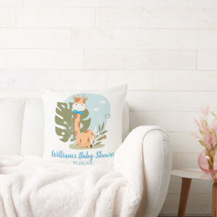 Watercolor Giraffe, Safari Animals Baby shower Cushion