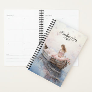 Watercolor Girl In A Boat Bucket List Planner