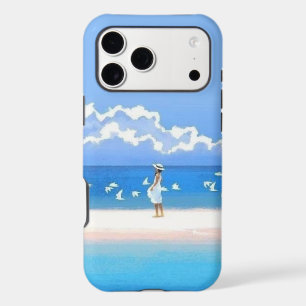 Watercolor Girl on Beach Phone Case