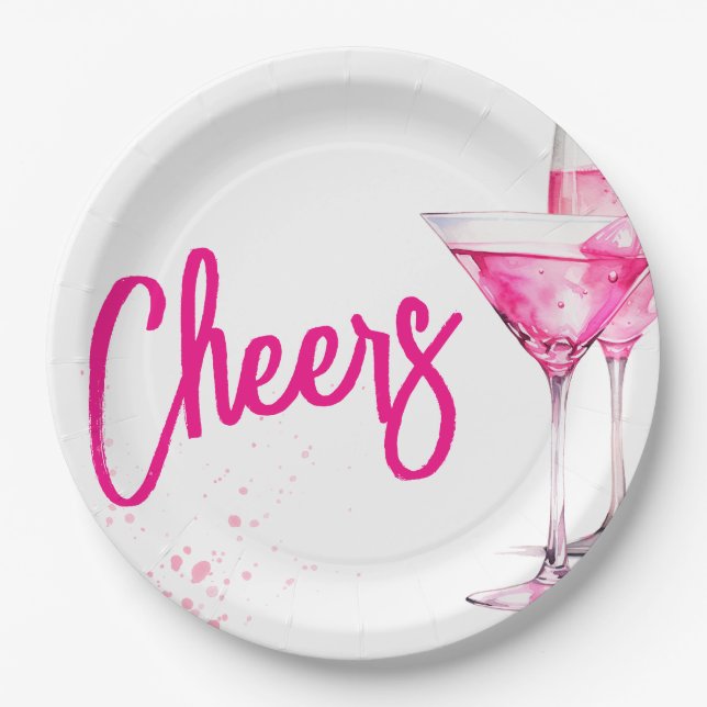 Watercolor Girls Galentines Party Paper Plate (Front)