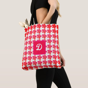 watercolor girly botanical floral pattern tote bag