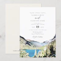 Watercolor Glacier National Park Outdoor Wedding