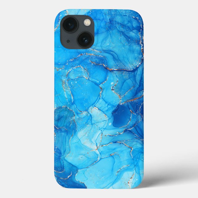 Watercolor Glitter Blue iPhone / iPad case (Back)