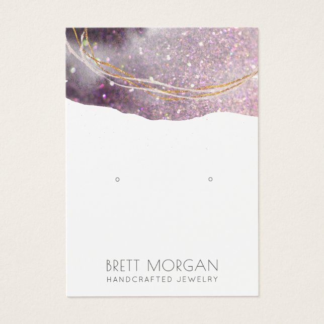 Watercolor Glitter Earring Jewellery Display Cards (Front)