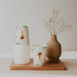 Watercolor Glitter Mermaid Birthday Paper Cups
