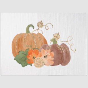 Watercolor Glitter Pumpkins Series Design 7 Tissue Paper