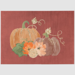 Watercolor Glitter Pumpkins Series Design 8 Tissue Paper