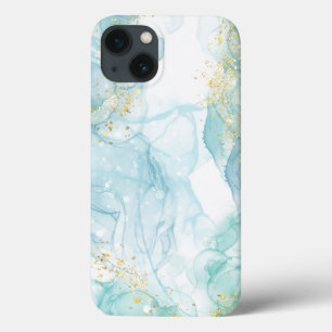 Watercolor Glitter Teal Blue iPhone / iPad case