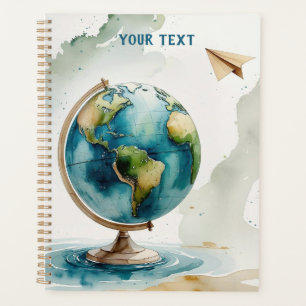 Watercolor Globe Art - Wherever You Go Planner