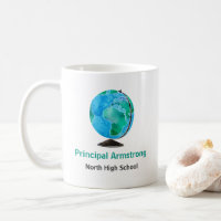 Watercolor Globe Personalised School Principal
