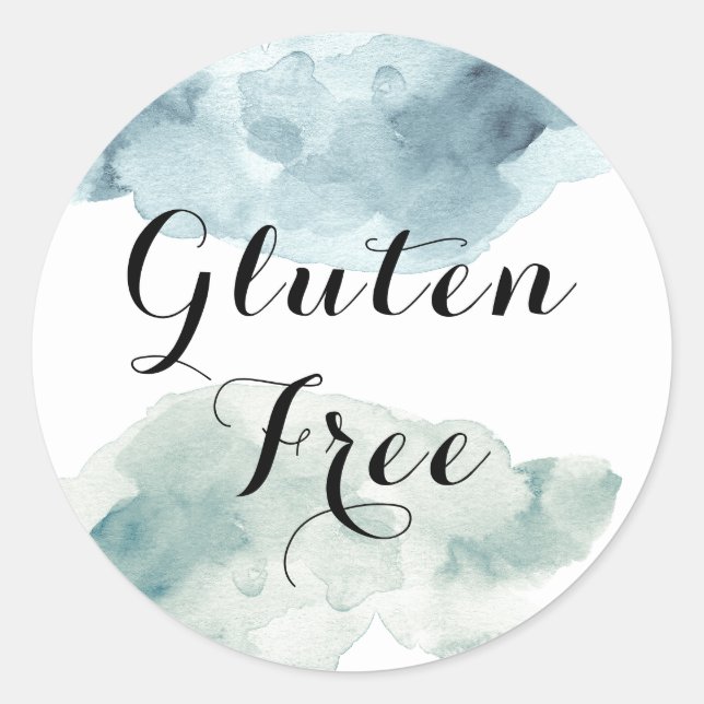 Watercolor Gluten Free  Classic Round Sticker (Front)