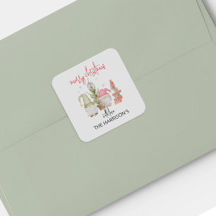 Watercolor Gnome Christmas Holiday Sticker