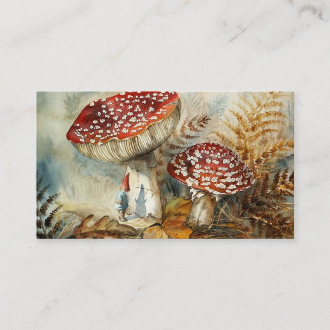 watercolor gnome enclosure card (Front)