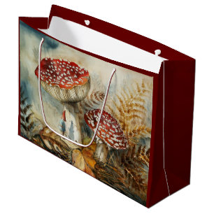 watercolor gnome large gift bag