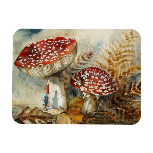 watercolor gnome magnet (Horizontal)