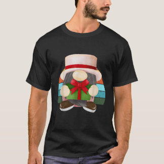 Watercolor Gnome Santa Christmas Tree Lights Xmas  T-Shirt