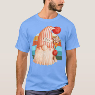 Watercolor Gnome Santa Christmas Tree Lights Xmas  T-Shirt