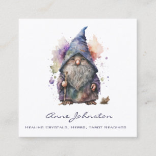Watercolor Gnome Square Business Card