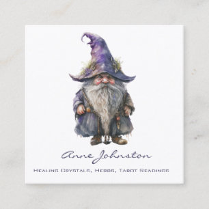 Watercolor Gnome Square Business Card