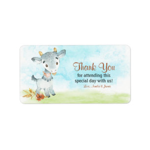 Watercolor Goat Farm Thank You Label