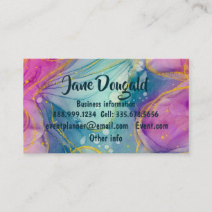 Watercolor Gold Abstract Modern Elegant Business Business Card