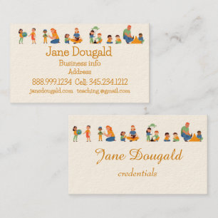 Watercolor Gold Apple Teacher, Instructor Tutor Bu Business Card