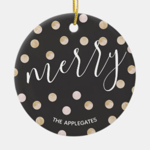 Watercolor & Gold Ceramic Ornament