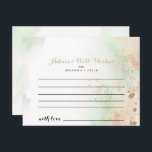 Watercolor Gold Confetti Wedding Advice Card<br><div class="desc">This watercolor gold confetti wedding advice card is perfect for a rustic wedding. The design features a watercolor pink, green and white background with gold glitter confetti splash. These cards are perfect for a wedding, bridal shower, baby shower, graduation party & more. Personalise the cards with the names of the...</div>