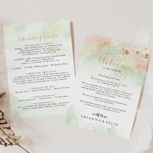 Watercolor Gold Confetti Wedding Welcome Letter