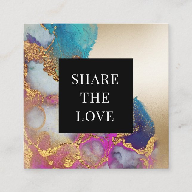 watercolor gold faux foil modern Loyalty Card (Front)
