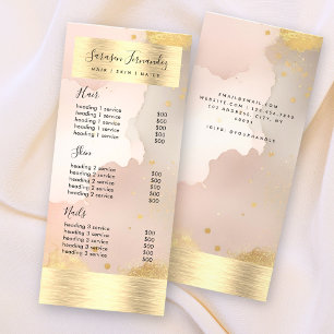 Watercolor Gold Foil Price Black Blush Pink Luxury Rack Card
