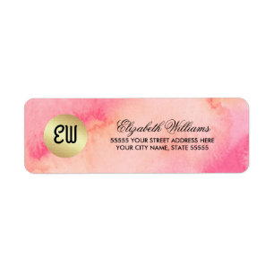 Watercolor Gold Foil Return Address Labels