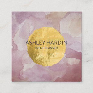 Watercolor Gold Leaf Business Card