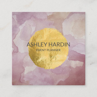 Watercolor Gold Leaf Business Card