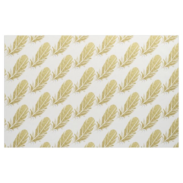 Watercolor Gold Nature Feather Custom Colour Back Fabric (Fat Quarter)