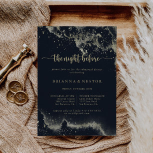 Watercolor Gold Night Before Rehearsal Dinner   Invitation