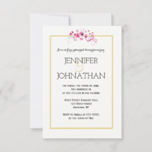 Watercolor gold rehearsal dinner  invitations