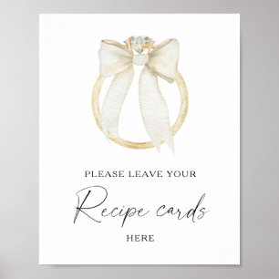 Watercolor Gold Ring Bridal shower Poster