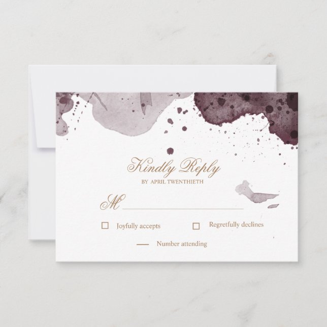 Watercolor Gold | RSVP Response Card (Front)