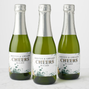 Watercolor Gold Sparkling Wine Label Set