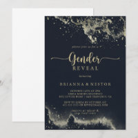Watercolor Gold Splash Gender Reveal Party